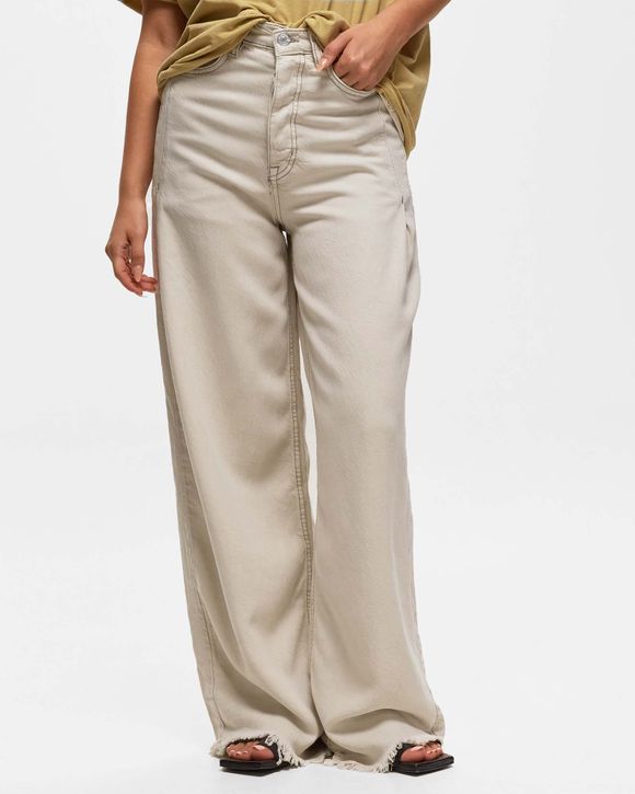 DICKIES Roll Hem Crop Wide Leg Pants Pants - KHAKI