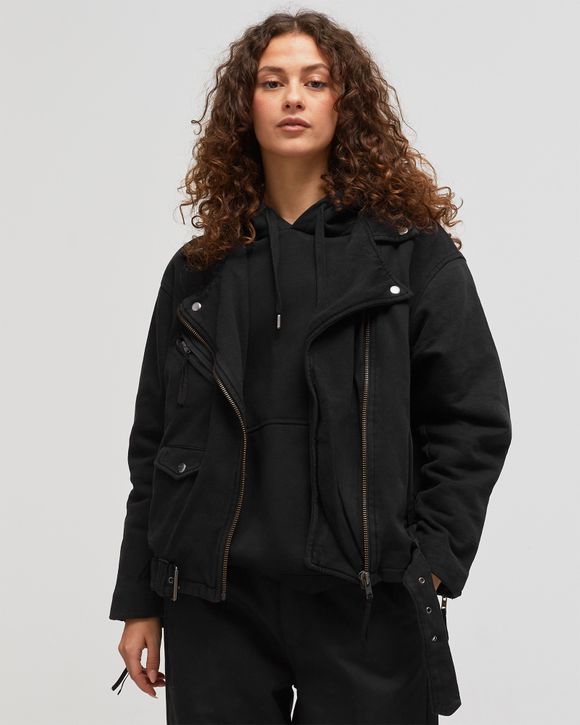 Black knit cheap moto jacket