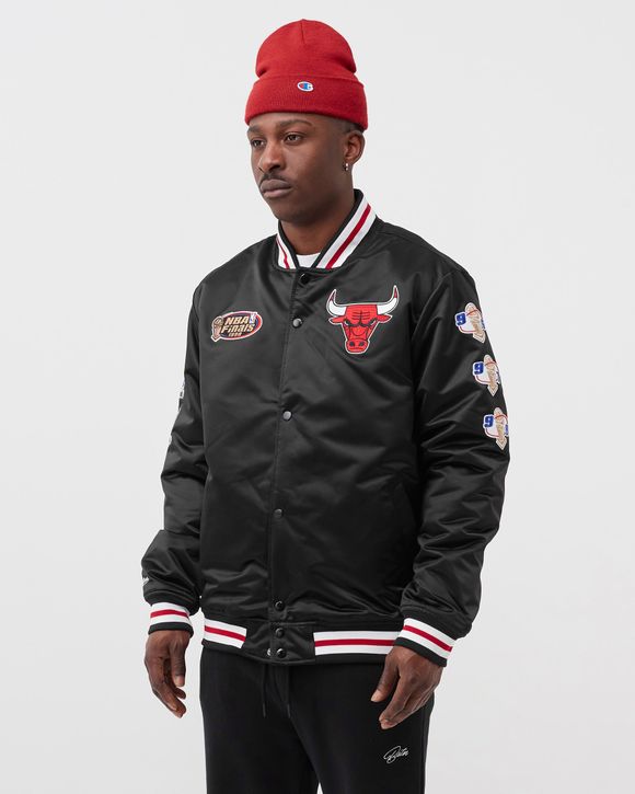 Jackets Mitchell & Ness NBA Lightweight Satin Jacket Bulls Black