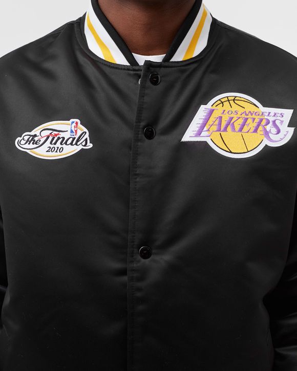 Men's Mitchell & Ness Black NBA Los Angeles Lakers City Champs Satin Jacket