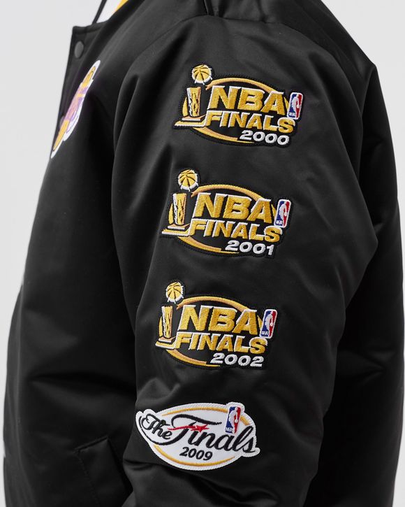 Mitchell & Ness Mens NBA Los Angeles Lakers Champ City Satin Jacket  OJBF3232-LALYYPPPGOLD Gold