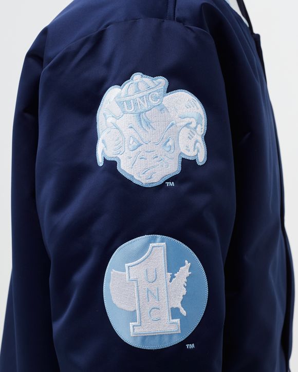 Mitchell and Ness University of North Carolina Champ City Satin Jacket Navy