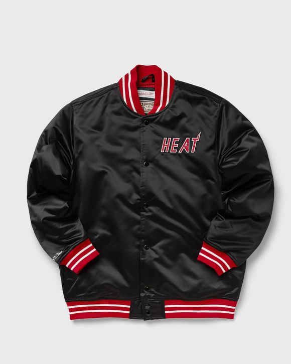 Mitchell Ness NBA Heavyweight Satin Jacket Miami Heat Black BSTN Store