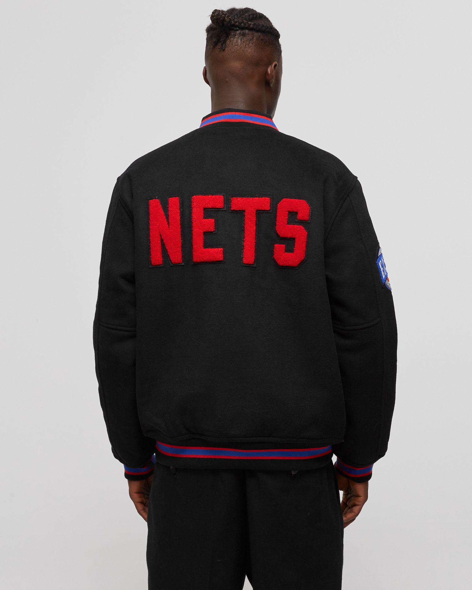 NBA NEW YORK NETS HARDWOOD CLASSICS WOOL VARSITY JACKET 