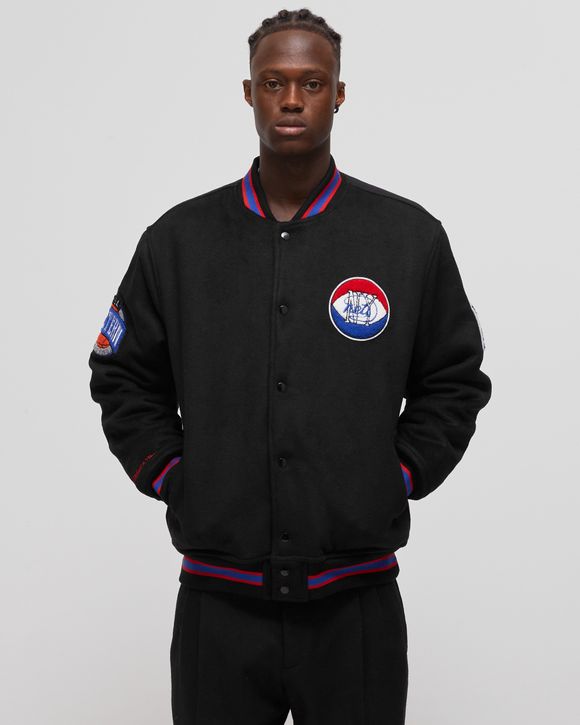 ジャケット・アウター HARDWOOD CLASSICS NY Knicks Varsity JKT Satin Full-Snap New York Knicks Hardwood Classics Blue