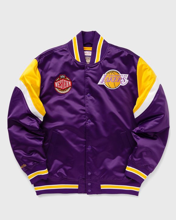 Lakers purple satin jacket hot sale