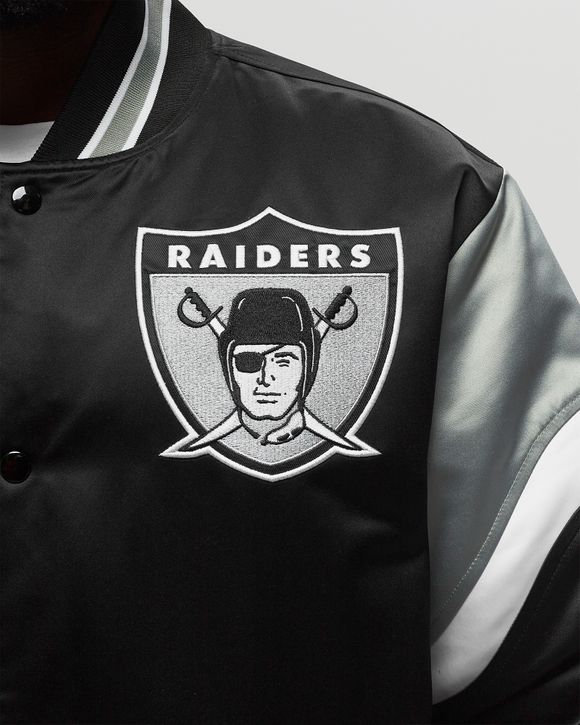 Las Vegas Raiders Bomber Satin Black and Grey Jacket