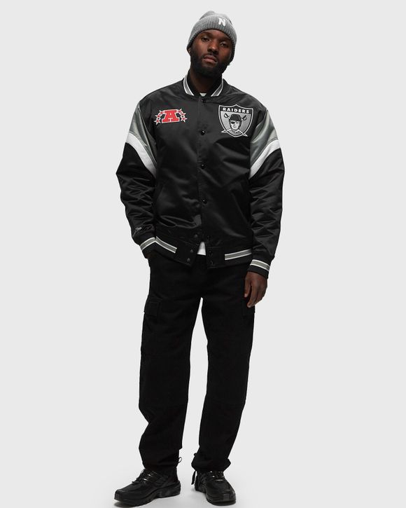 Mitchell and Ness LV Raiders M&N Special Script Heavyweight Satin Jacket  Black White