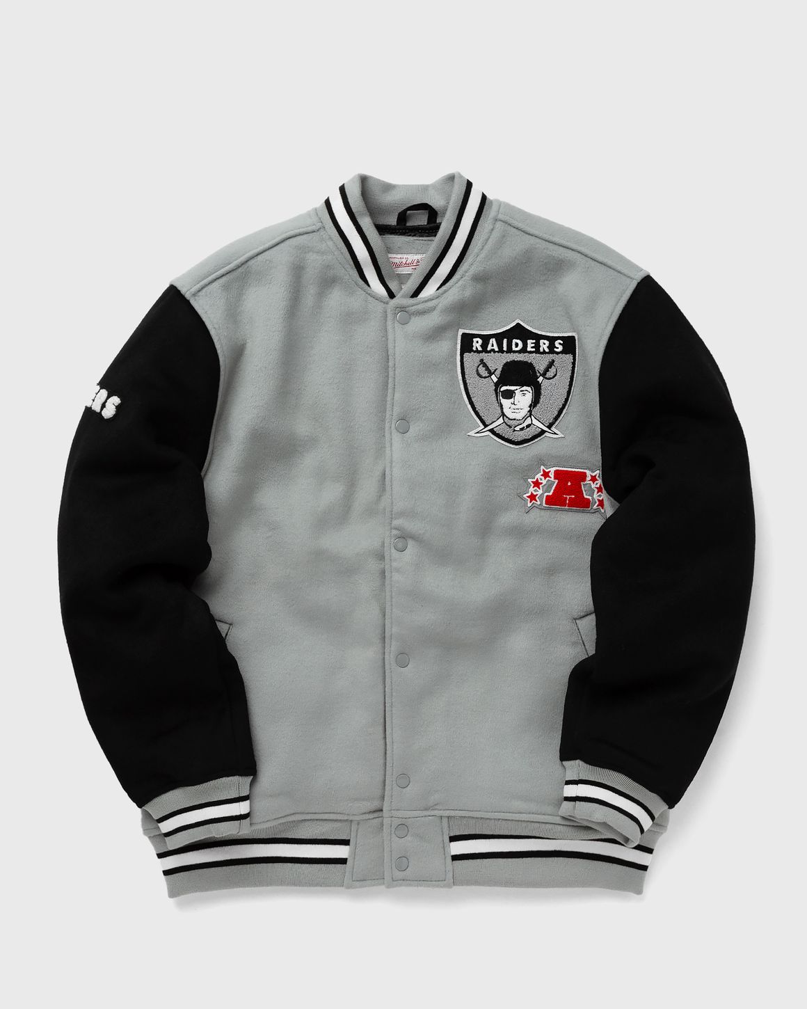 Mitchell Ness NFL TEAM LEGACY VARSITY JACKET OAKLAND RAIDERS Black Grey BSTN Store