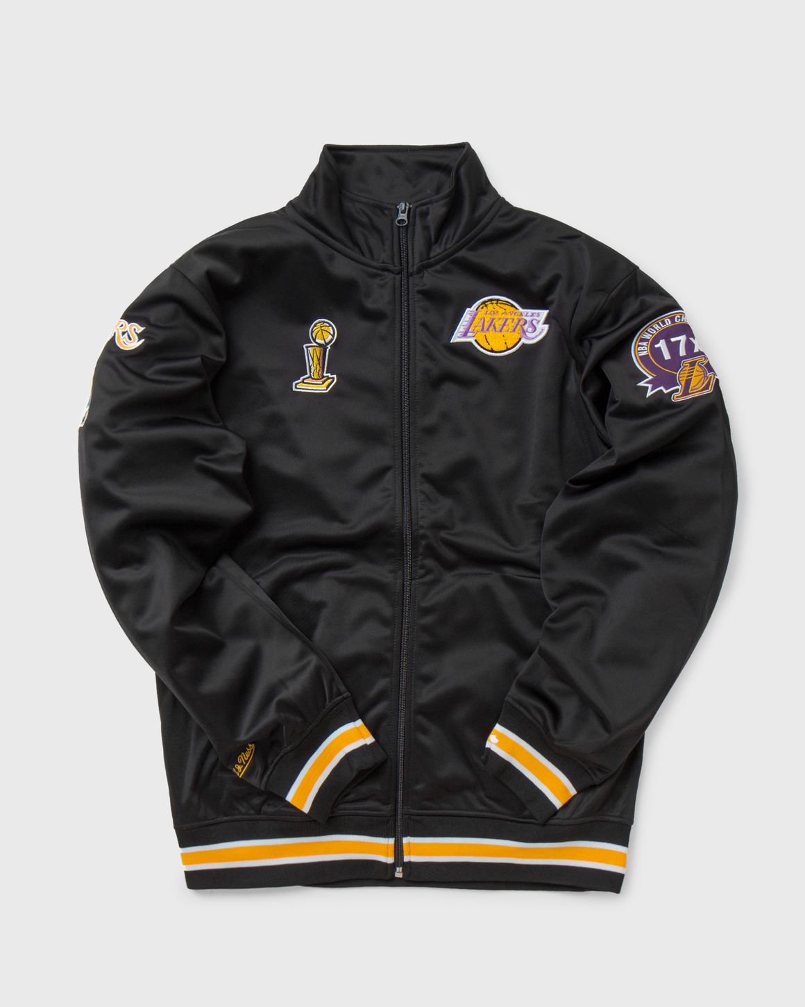 関税送料込[NBA＆Mitchell&Ness]LAKERSスタジャン★男女兼用★ MITCHELL &NESS NBA LAKERS/ミッチェルアンドネス ロサンゼルス