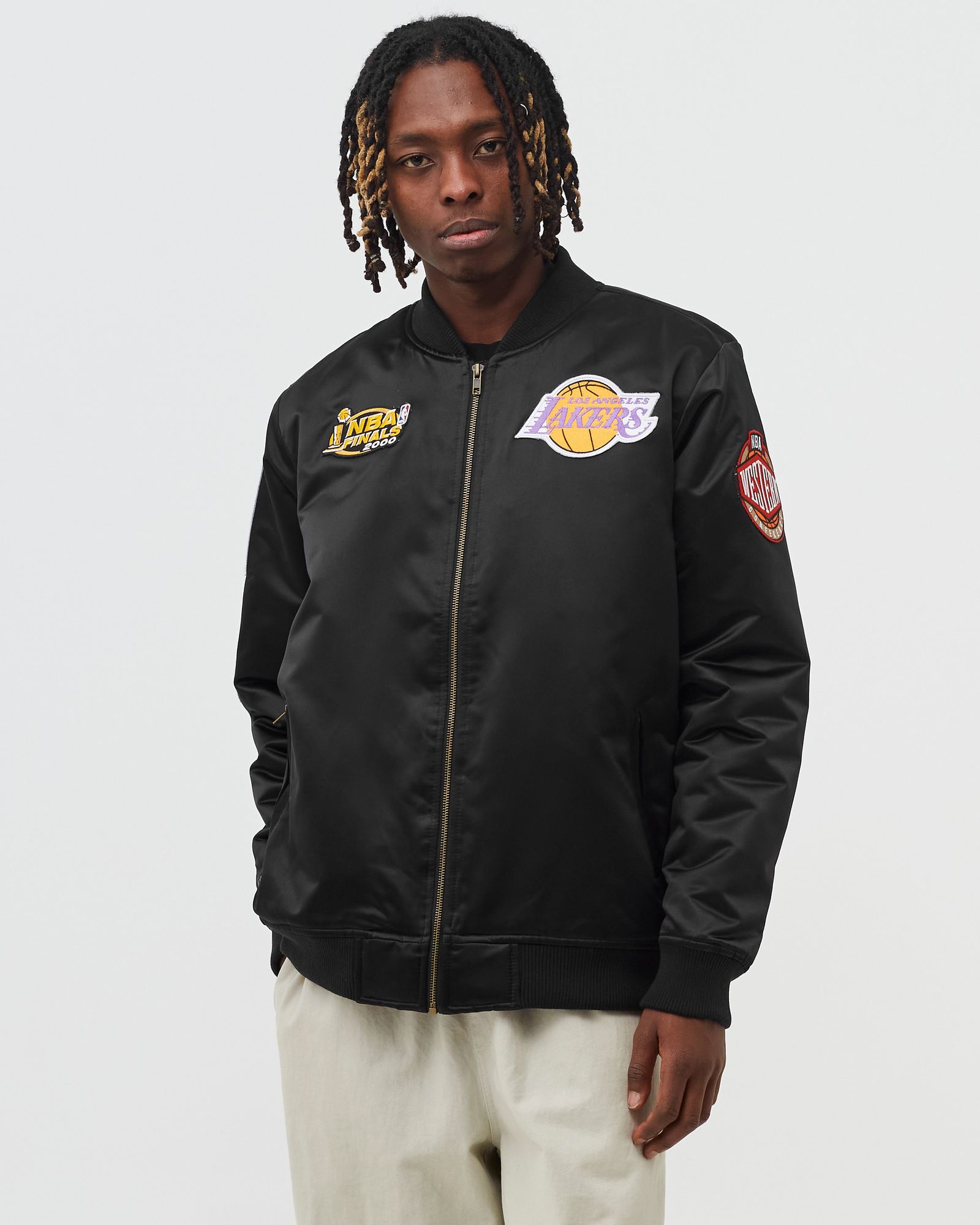 LA LAKERS - Flight Satin Bomber Jacket