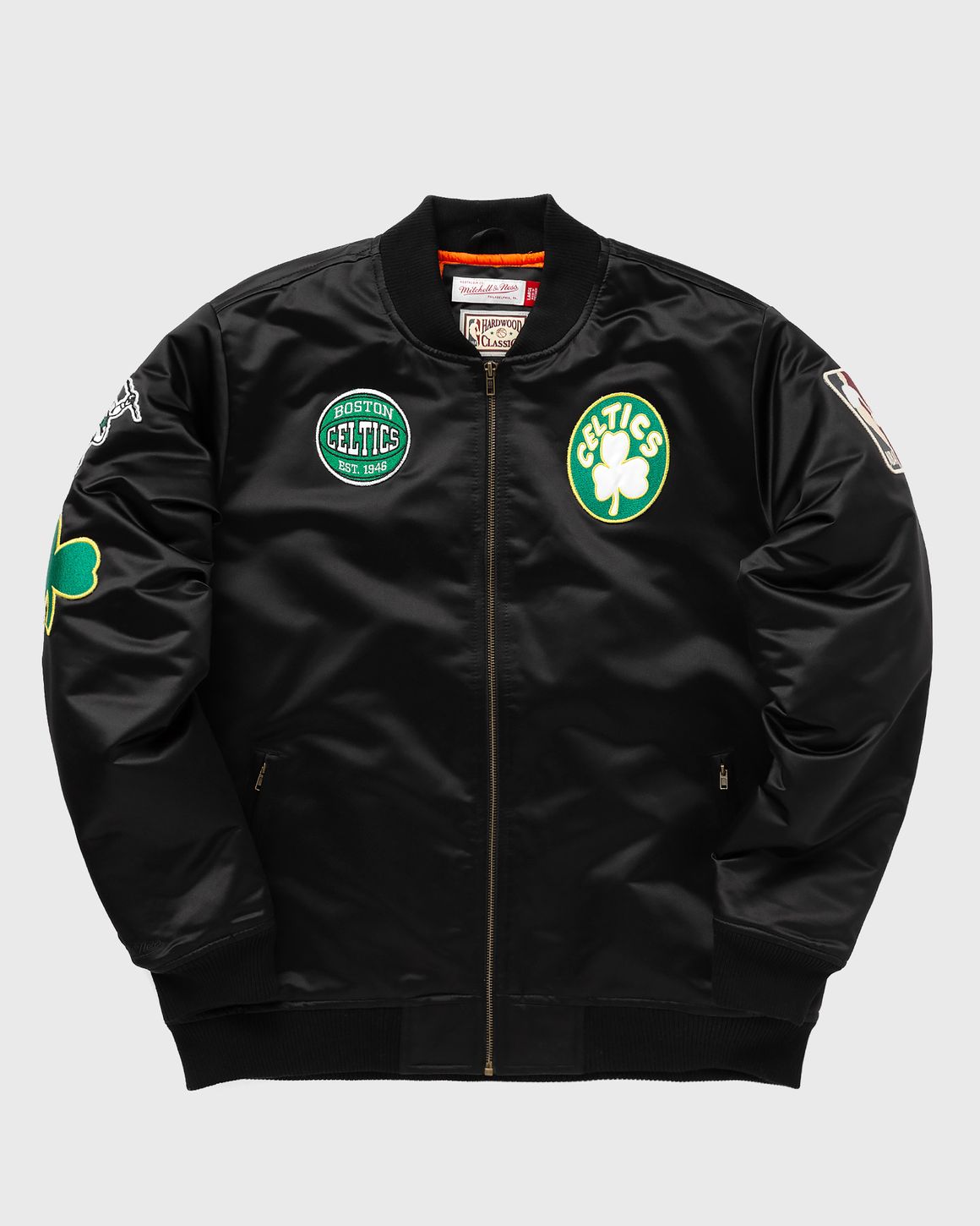 Mitchell Ness NBA SATIN BOMBER JACKET BOSTON CELTICS Black BSTN Store