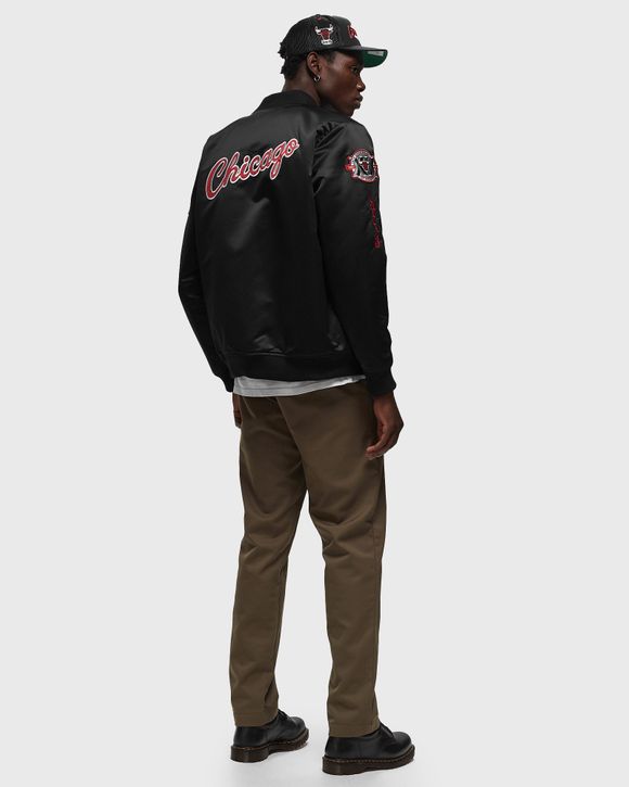 Mitchell Ness NBA SATIN BOMBER JACKET CHICAGO BULLS Black BSTN Store