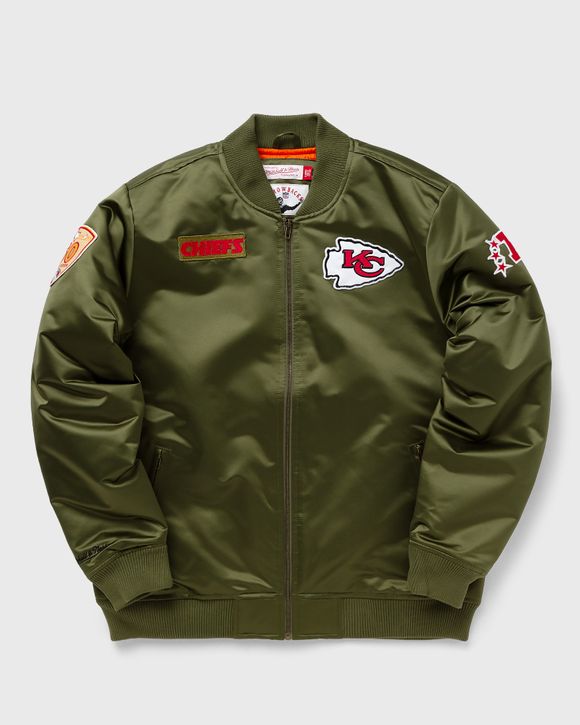 Mitchell & Ness NFL SATIN BOMBER JACKET KANSAS CITY CHIEFS Green