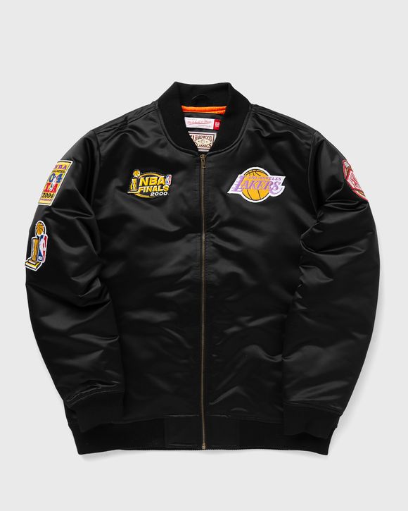 Mitchell Ness NBA SATIN BOMBER JACKET LOS ANGELES LAKERS Black BSTN Store