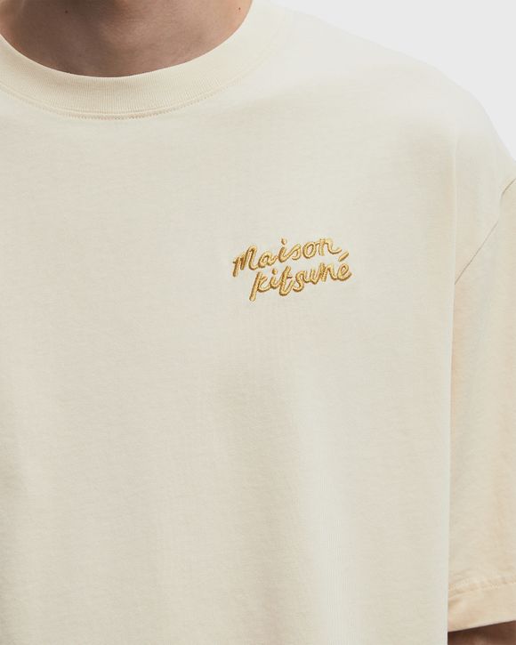 Maison Kitsune HANDWRITING EMBROIDERY OVERSIZE TEE Beige