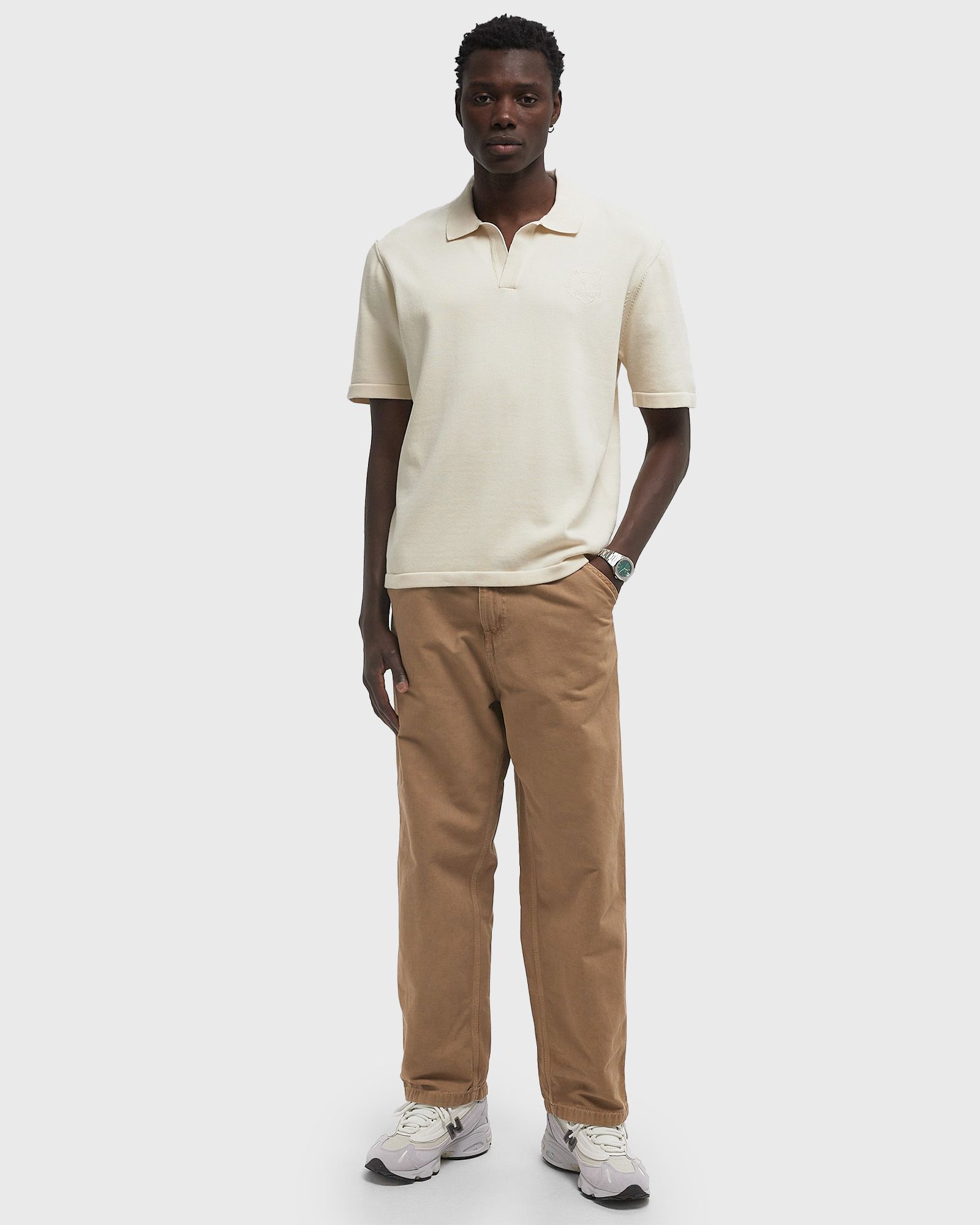 BOLD FOX HEAD EMBROIDERED KNITTED POLO