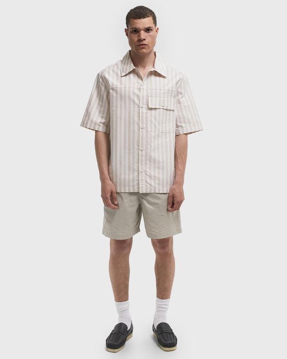 【Maison Kitsune】SHORT SLEEVE OVERSHIRT◆OM00429WC5045 Maison Kitsune SHORT SLEEVE OVERSHIRT Beige | BSTN Store