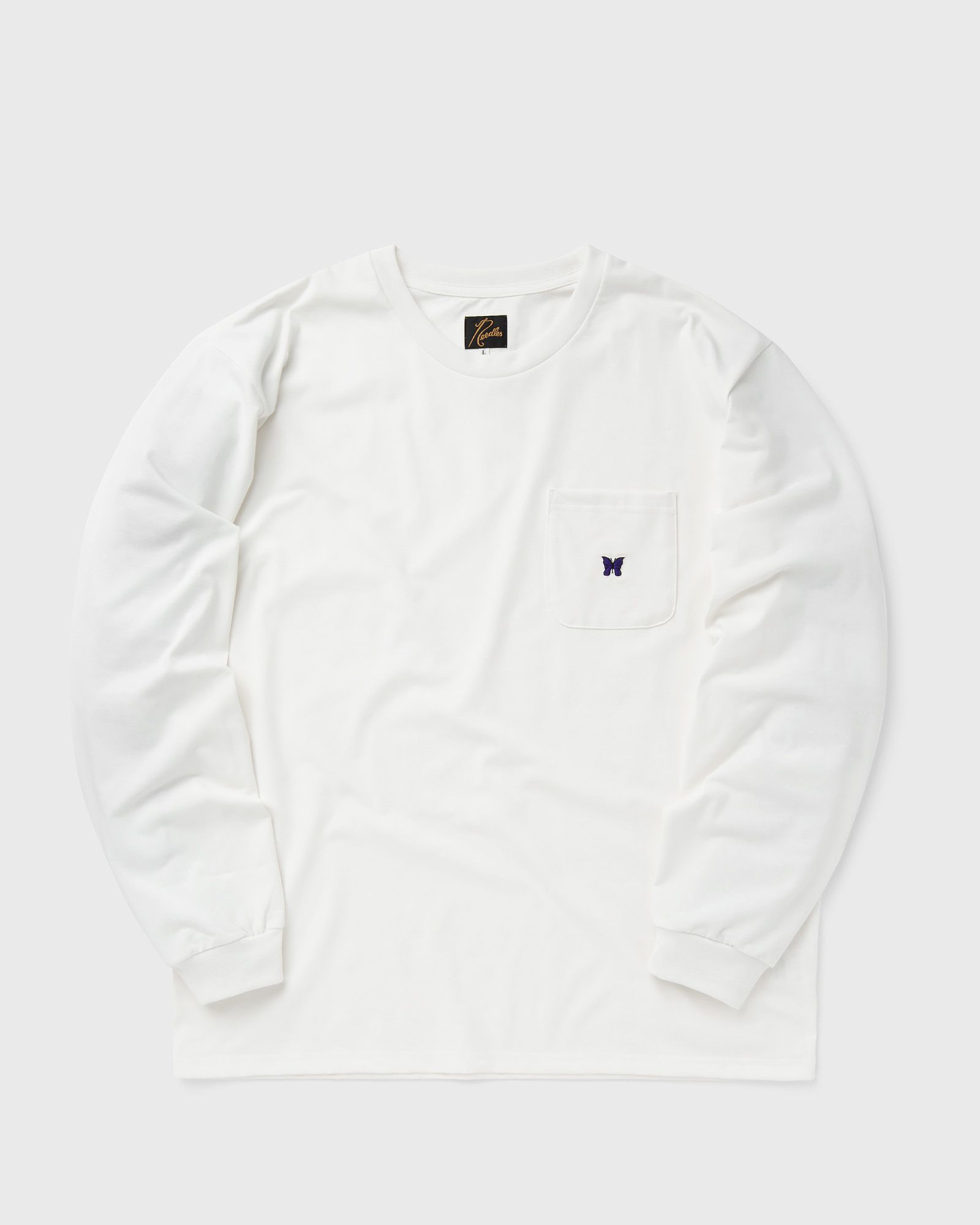 Needles - l/s crew neck tee men longsleeves white in größe:xl