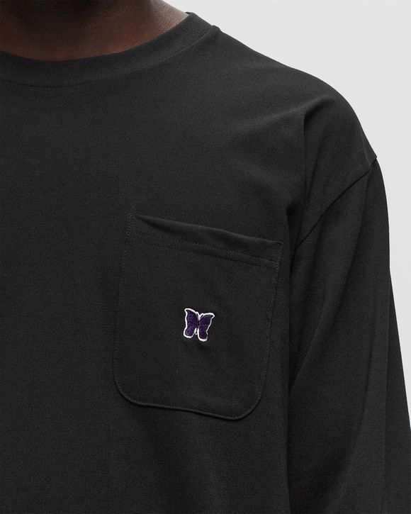 Tシャツ・カットソー NEEDLES Men T Shirts OT261 BLACK Needles L/S Crew Neck Tee Black | BSTN Store