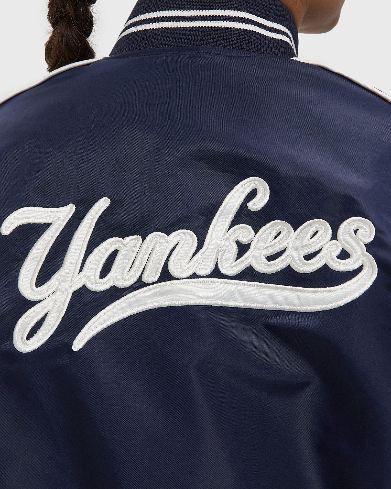 Yankees Curve Nylon Varsity Jacket