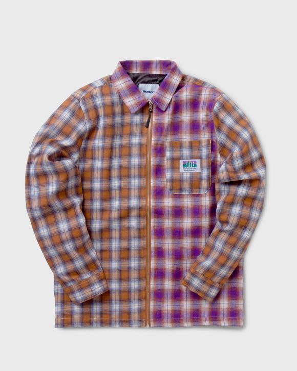 Butter Goods PATCHWORK PLAID OVERSHIRT Multi - BROWN / PURPLE