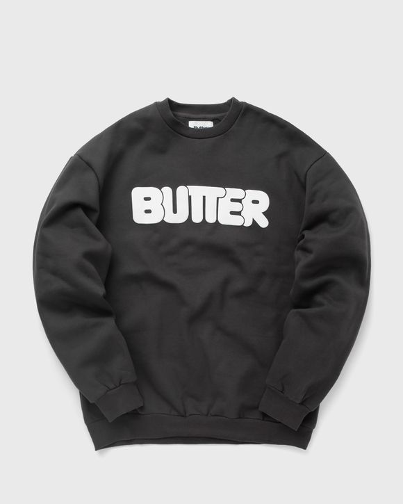 【BUTTER GOODS】 Rounded Logo Crewneck Sweatshirt, Black Butter Goods Rounded Logo Crewneck Black | BSTN Store
