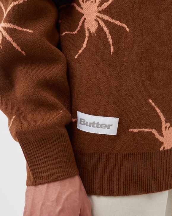 Tarantula Knit Sweater - BROWN / DUSTY PEACH