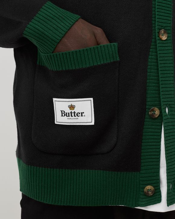Butter Goods LOVERS ROCK KNIT CARDIGAN Black - BLACK / GREEN