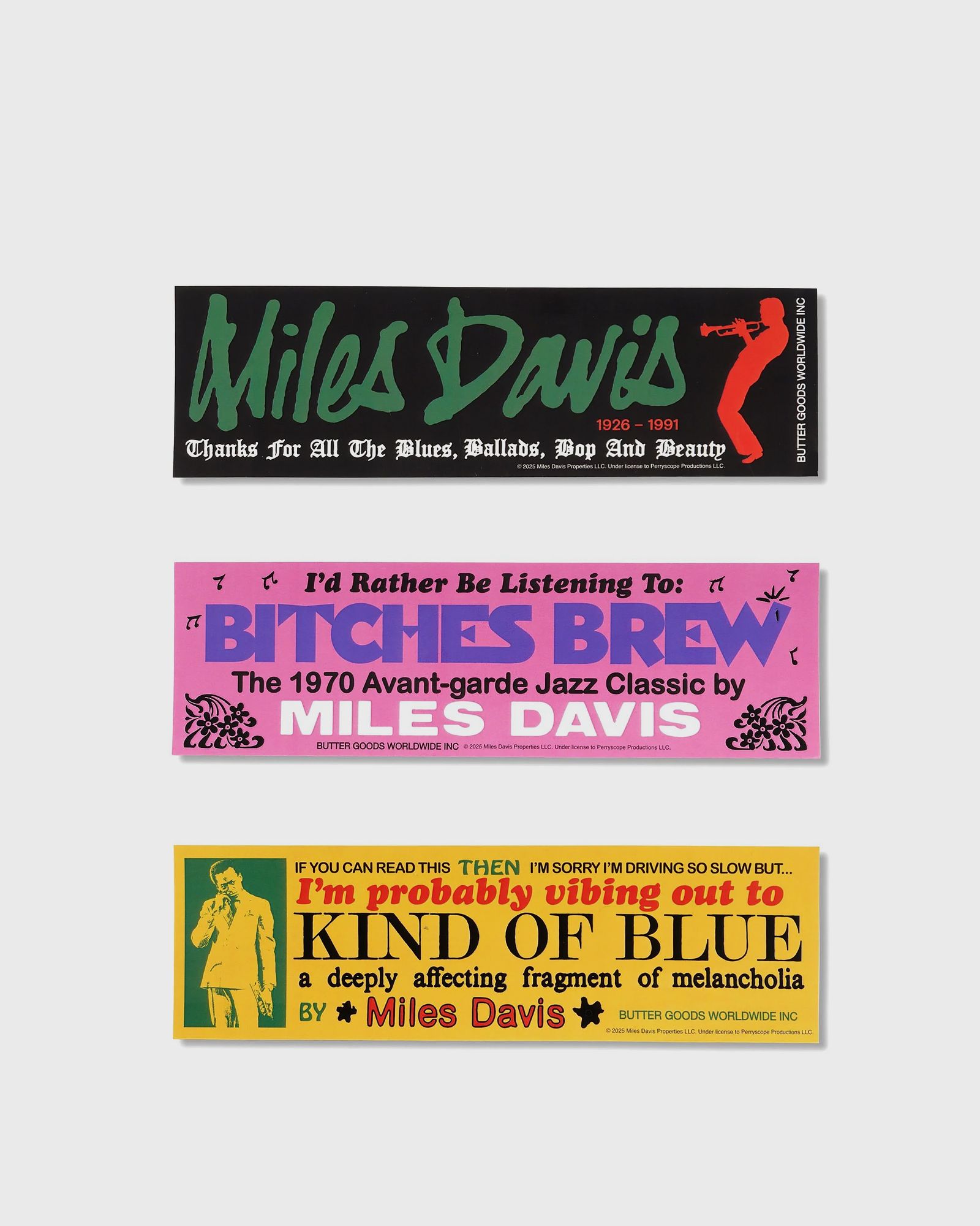 x Miles Davis Bumper Sticker Pack