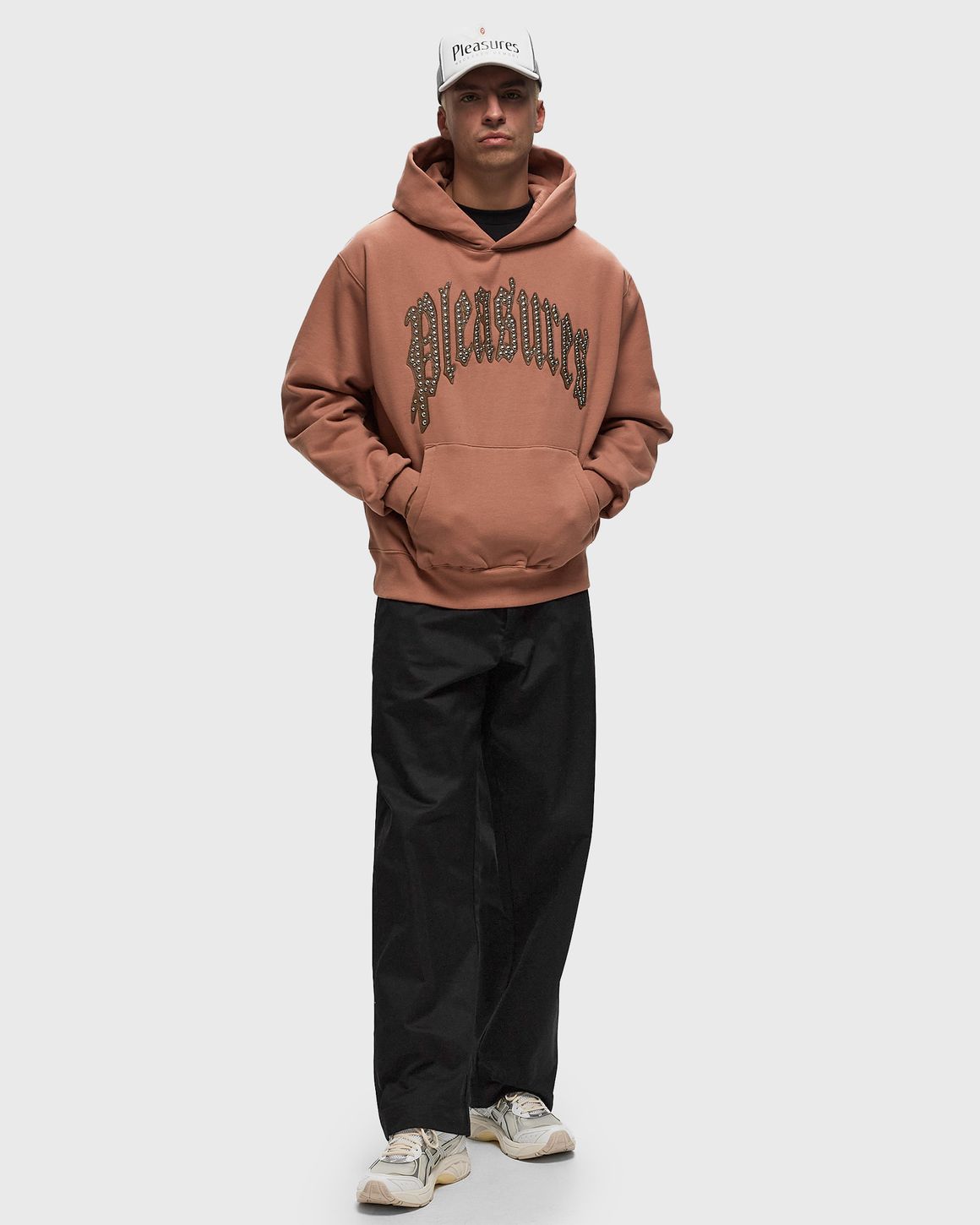 Pleasures TWITCH STUDDED HOODIE Brown BSTN Store