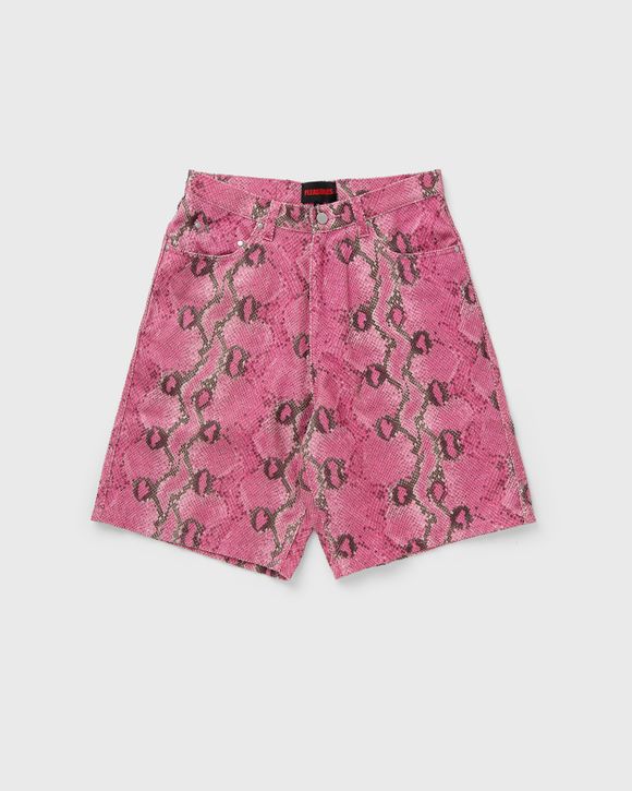 Pink best sale snakeskin shorts