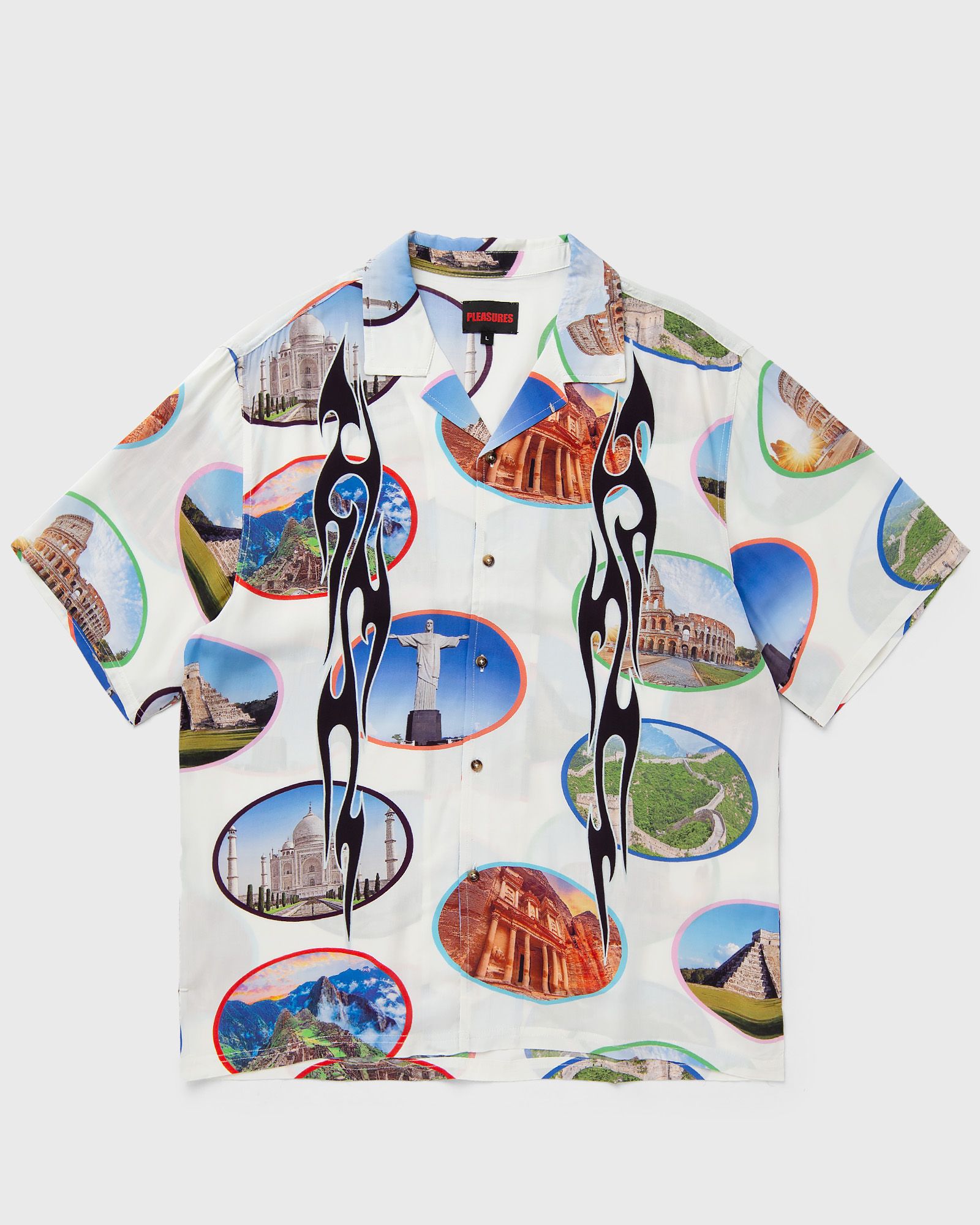 Pleasures - 7 wonder camp shirt men shortsleeves multi in größe:xl