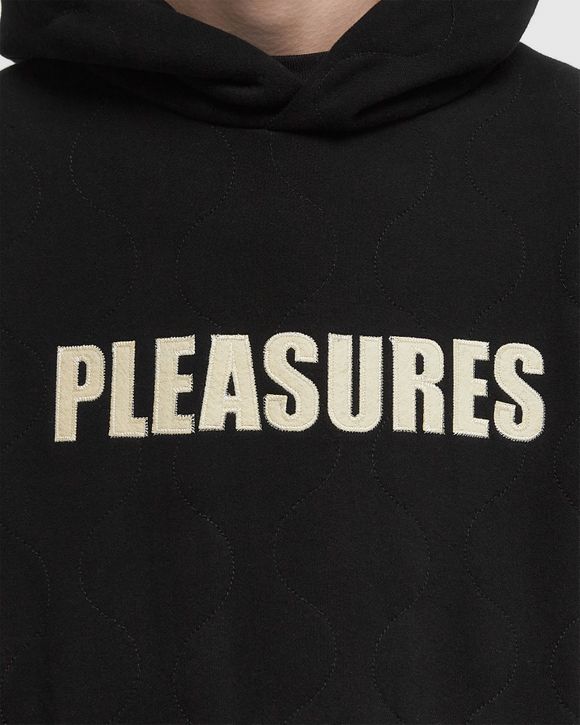 【PLEASURES】WAVE QUILTED HOODIE BLACK Pleasures Wave Quilted Hoodie Black Men's - FW24 - US