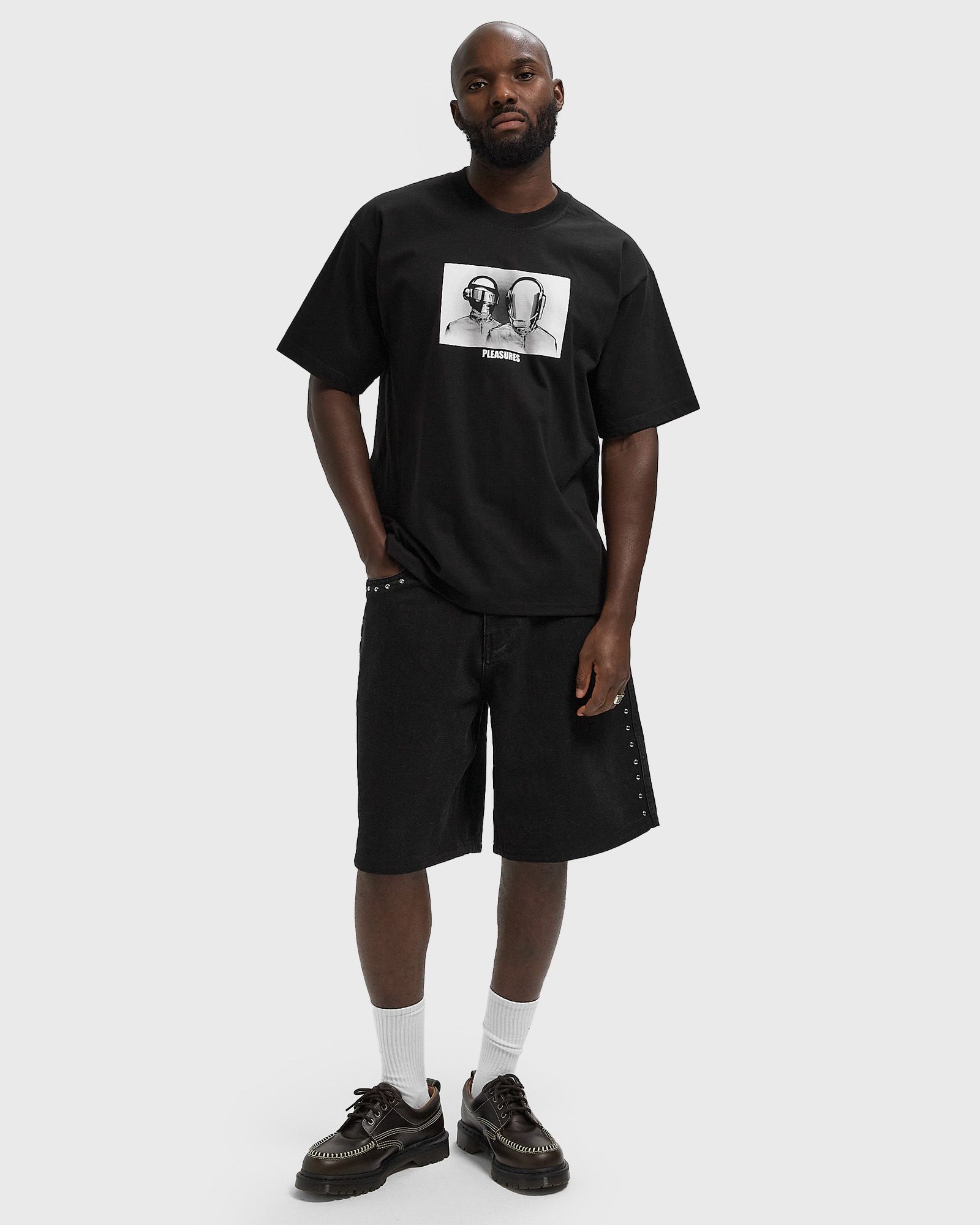 x DAFT PUNK LUCKY STUDDED JORTS