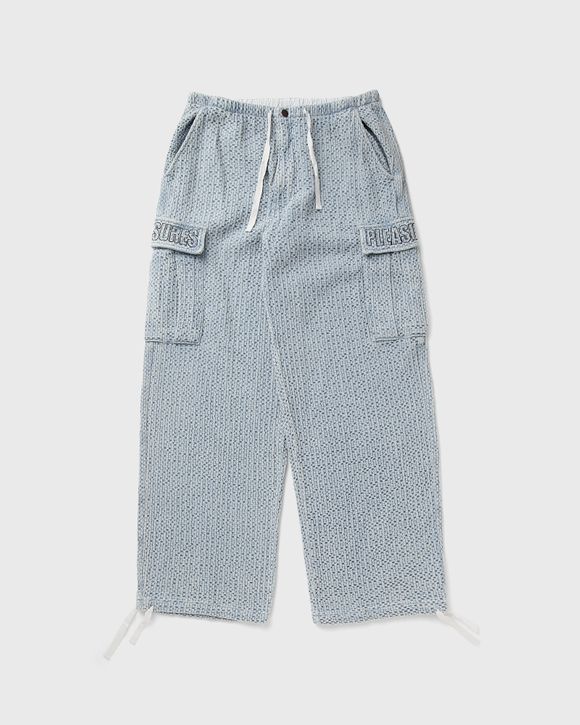 KNITTED INDIGO CARGO PANTS
