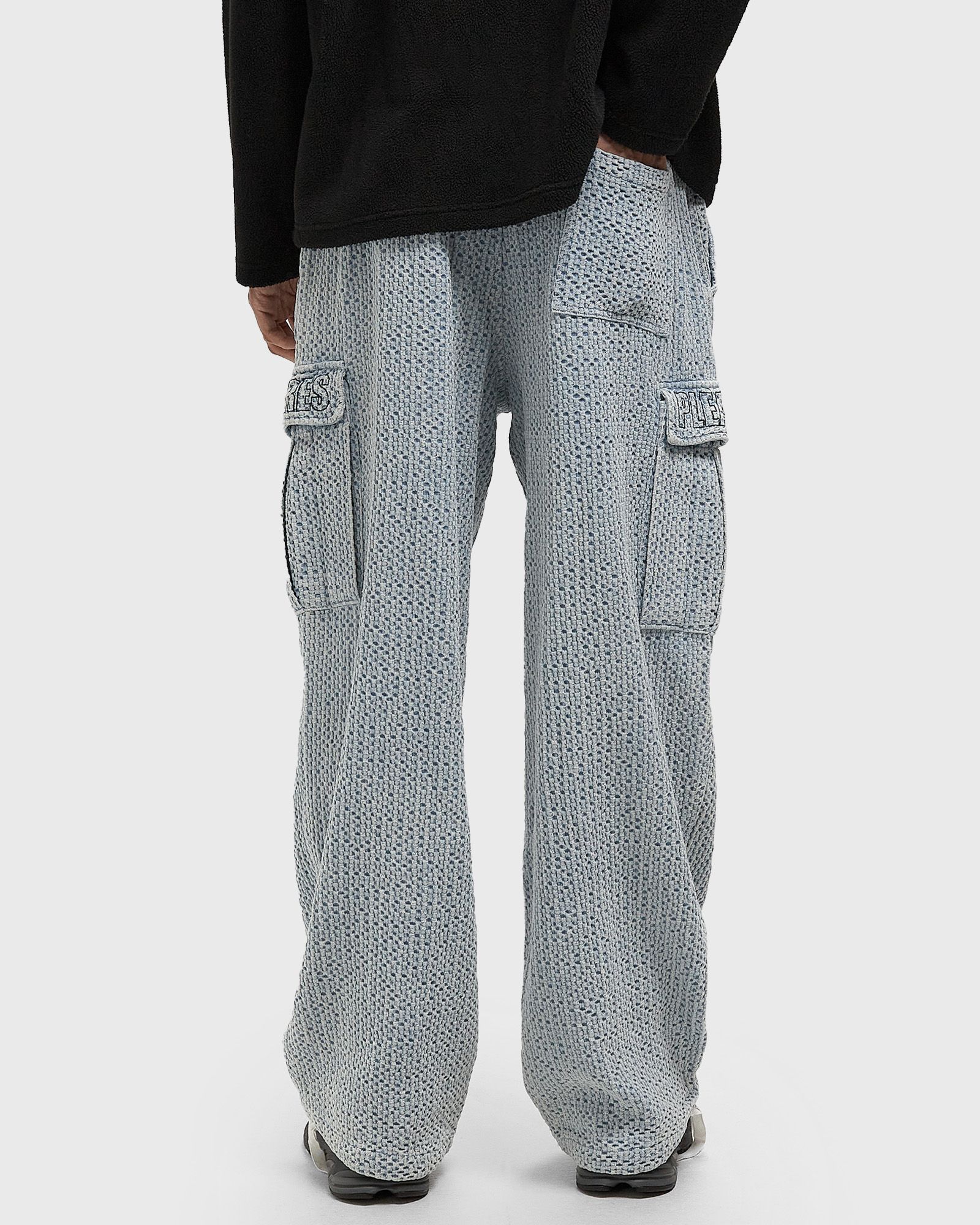 KNITTED INDIGO CARGO PANTS