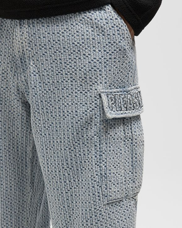 KNITTED INDIGO CARGO PANTS