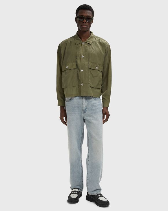 Thumbnail - Cropped Nylon Button Up Shirt