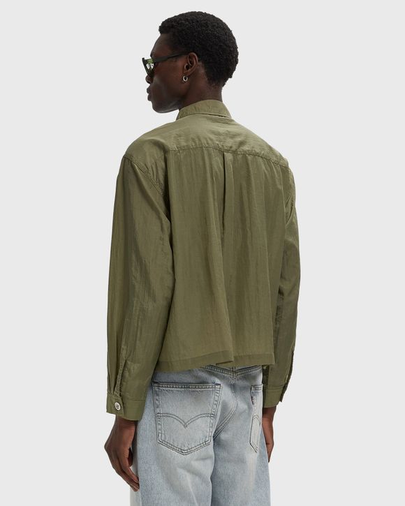 Cropped Nylon Button Up Shirt