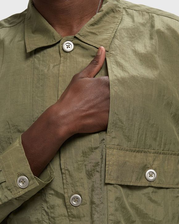 Cropped Nylon Button Up Shirt