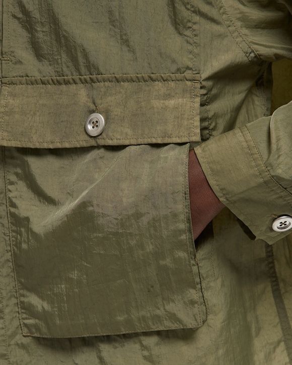 Cropped Nylon Button Up Shirt