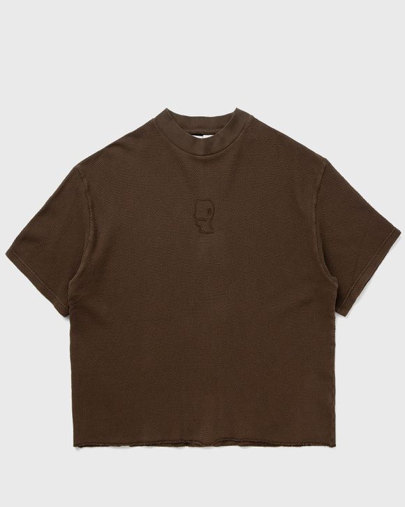 Boxy Pique Mock Neck Tee