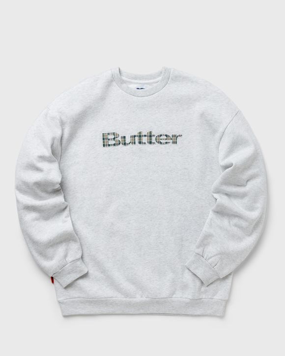 Plaid Applique Logo Crewneck Sweatshirt