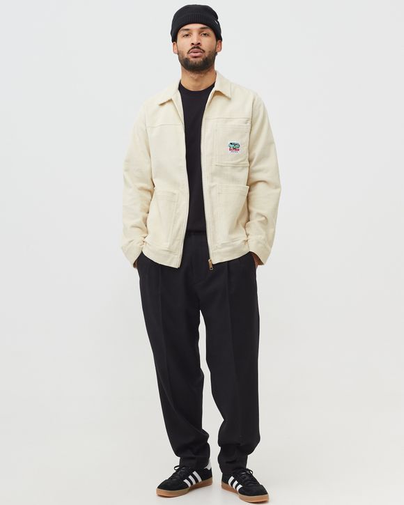 Butter Goods HIGH WALE CORD ZIP THRU OVERSHIRT White - SANDSTONE