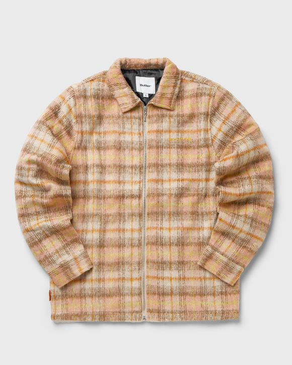 Butter Goods PLAID FLANNEL ZIP THRU SHIRT Brown BSTN Store