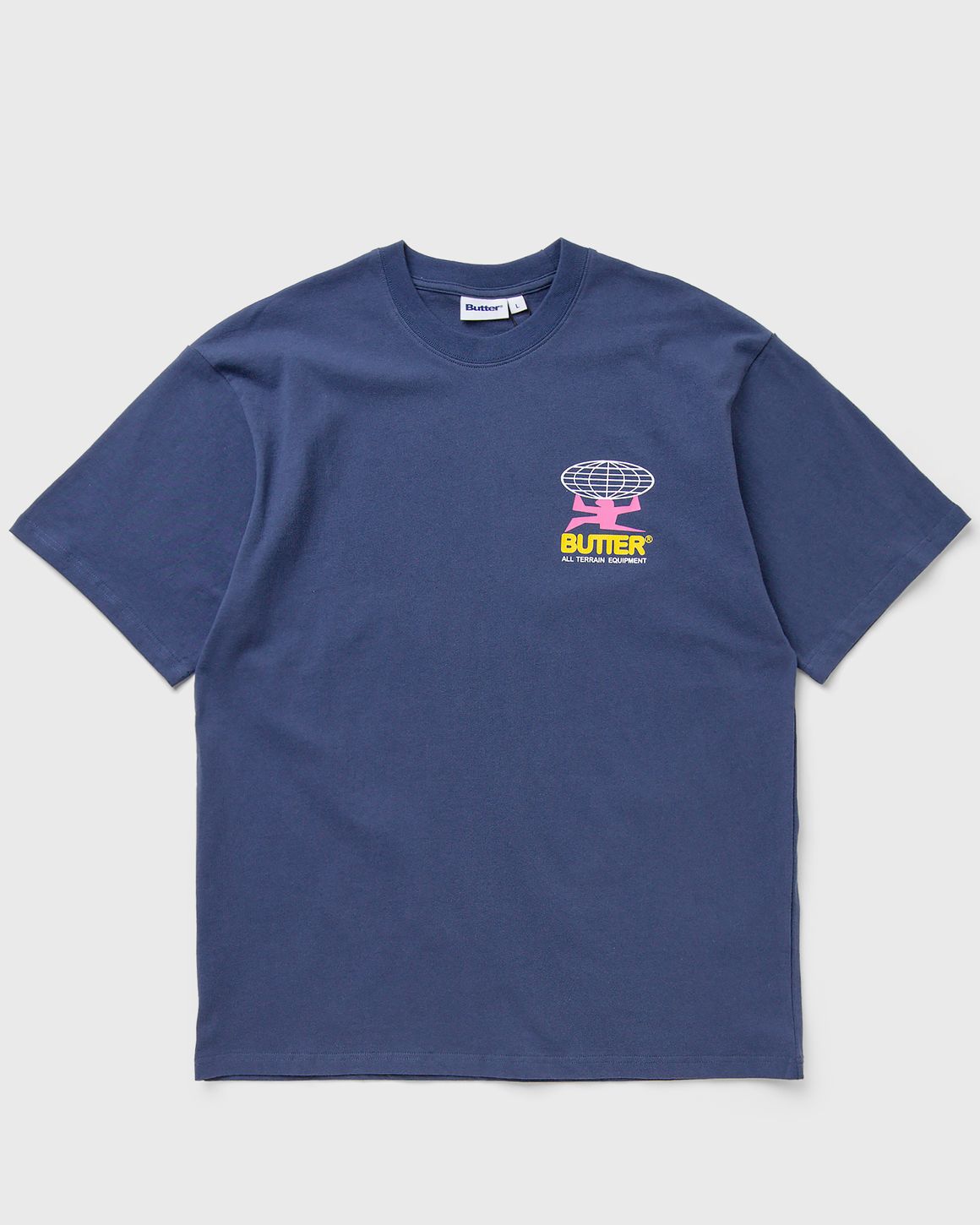 【BUTTER GOODS】 ALL TERRAIN TEE DENIM Butter Goods Men's All Terrain T-Shirt in Denim Butter Goods