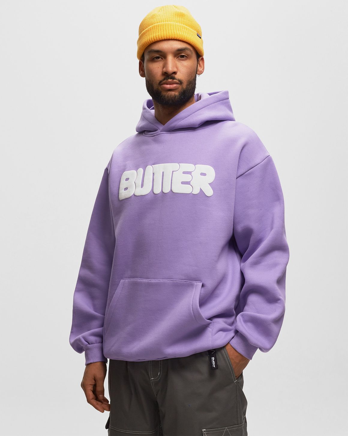 【BUTTER GOODS】 Rounded Logo Crewneck Sweatshirt, Orange Rounded Logo Crewneck Sweatshirt in Washed Orange by Butter