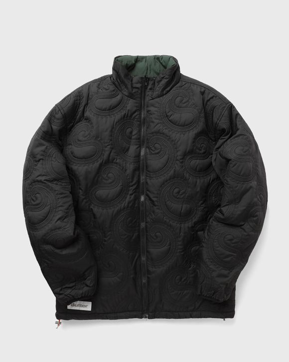 Butter Goods Paisley Reversible Puffer Jacket Black - black