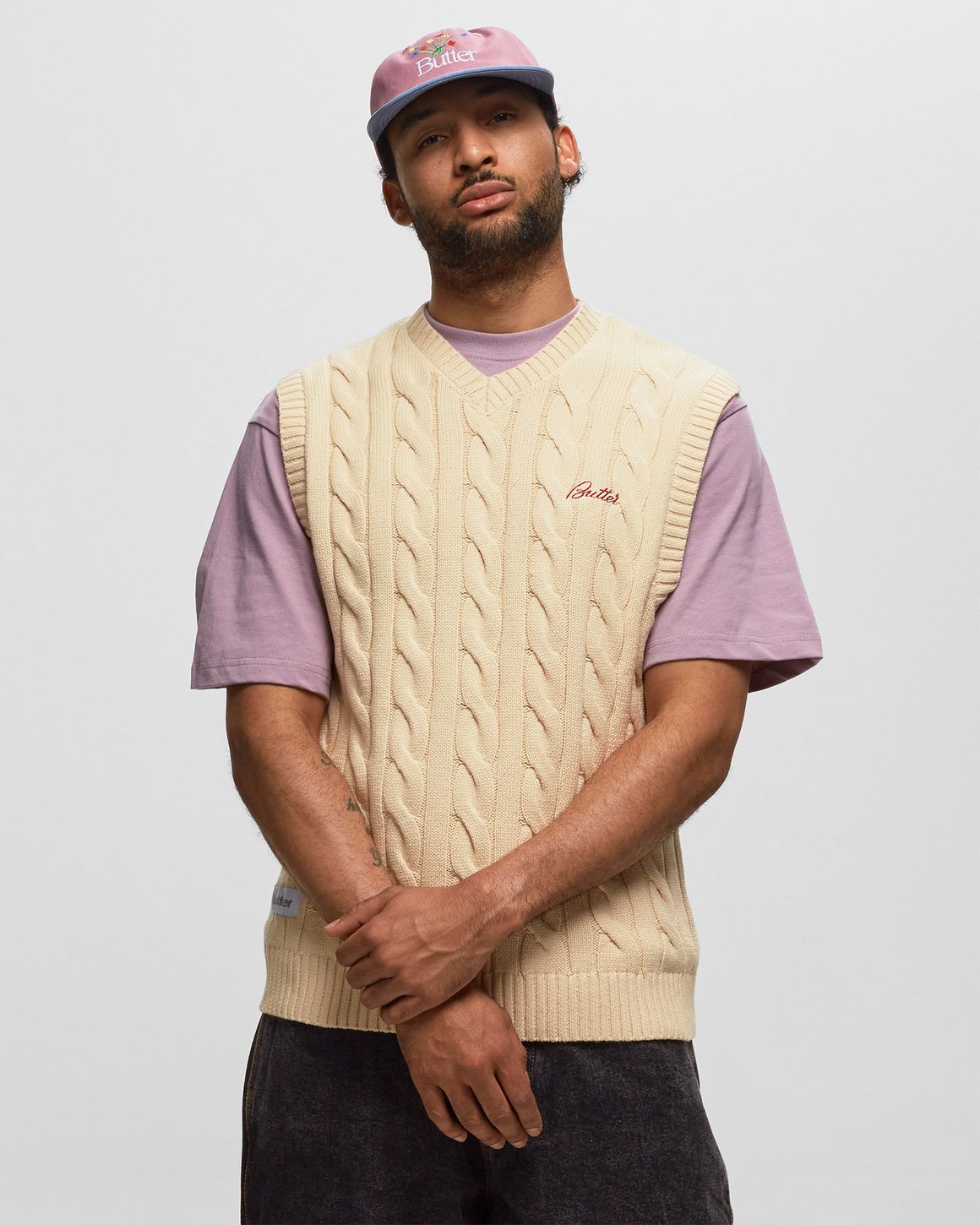 Butter Goods Cable Knit Vest White | BSTN Store